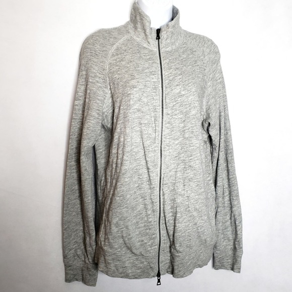 Vince. Raglan Heather Gray Full Zip Track Jacket Size Medium Men's - Picture 3 of 8